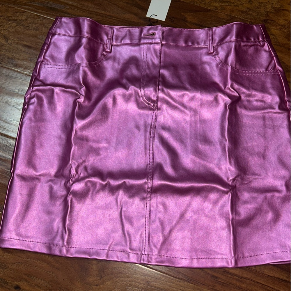 Metallic Pink Mini Skirt